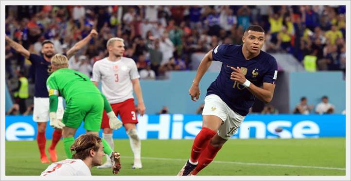 ডেনমার্ককে হারিয়ে নক আউটে ফ্রান্স