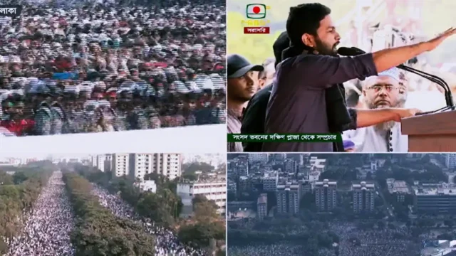 লাখো মানুষের উপস্থিতিতে শহীদ ওসমান হাদির