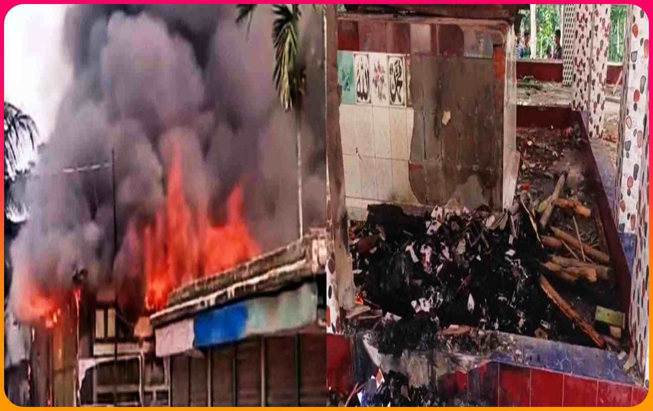 মাইকে ঘোষণা দিয়ে ৪ মাজারে হামলা-ভাঙচুর ও অগ্নিসংযোগ ঘোষণা দিয়ে ৪ মাজারে হামলা-ভাঙচুর