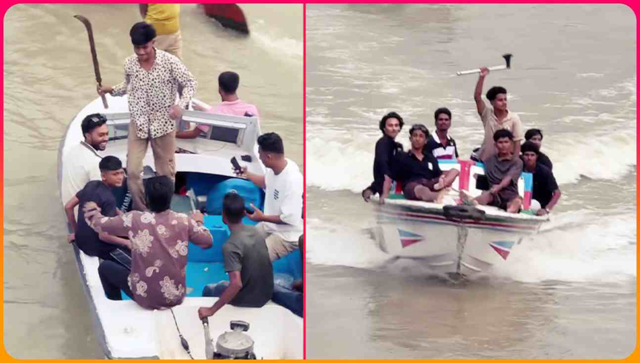 ফরিদপুরে অস্ত্র হাতে কিশোর-তরুণদের