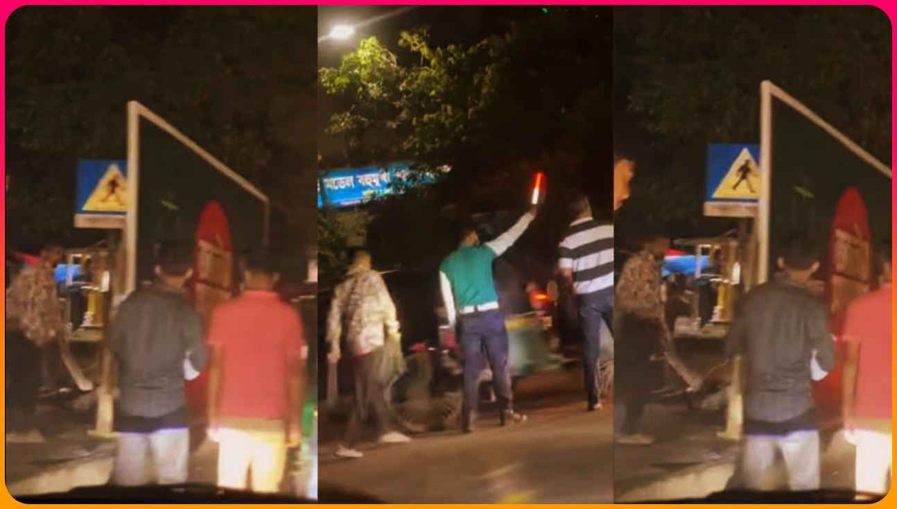 চাপাতি হাতে ব্যাগ ছিনিয়ে পুলিশের