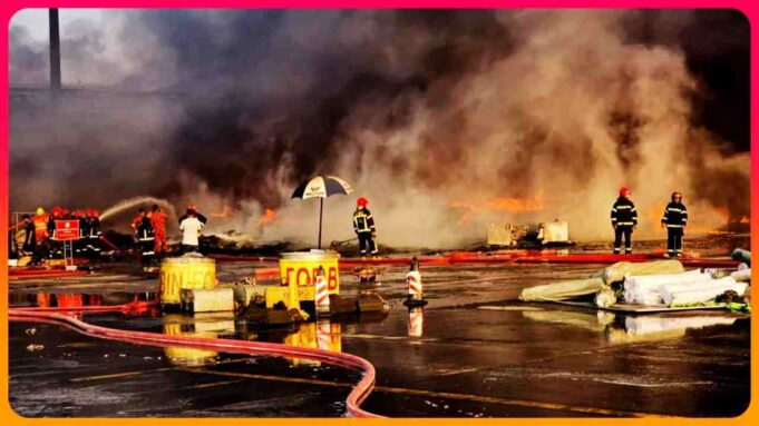 Fire-2557 শাহজালাল বিমানবন্দরে আগুন
