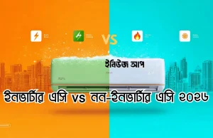 ইনভার্টার না নন-ইনভার্টার এসি? ২০২৬ সালে বাংলাদেশে সেরা ১.৫ টন এসি চেনার উপায় ইনভার্টার বনাম নন-ইনভার্টার এসি ২০২৬