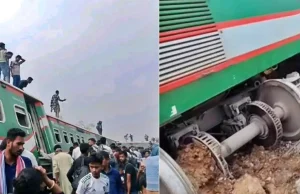 সান্তাহারে নীলসাগর এক্সপ্রেসের ৯ বগি লাইনচ্যুত; ছাদ থেকে পড়ে আহত শতাধিক সান্তাহারে নীলসাগর এক্সপ্রেসে
