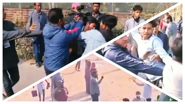 ২০২৬ সালের নির্বাচনে ভোটকেন্দ্রের বাইরে সংঘর্ষের দৃশ্য
