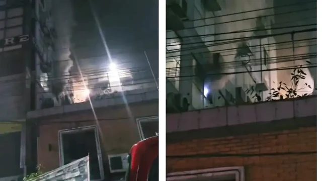 মিরপুর সাড়ে ১১ নম্বরে বহুতল ভবনে আগুন