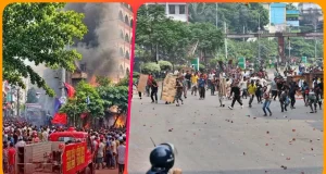 মিরপুরে উচ্ছেদ অভিযানে সংঘর্ষ, সিটি করপোরেশনের গাড়িতে আগুন মিরপুরে উচ্ছেদ অভিযানে সংঘর্ষ