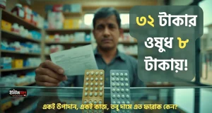 ৩২ টাকার ওষুধ ৮ টাকায়: একই কাজের ওষুধের দামে এত ফারাক কেন? ওষুধের দামের পার্থক্য