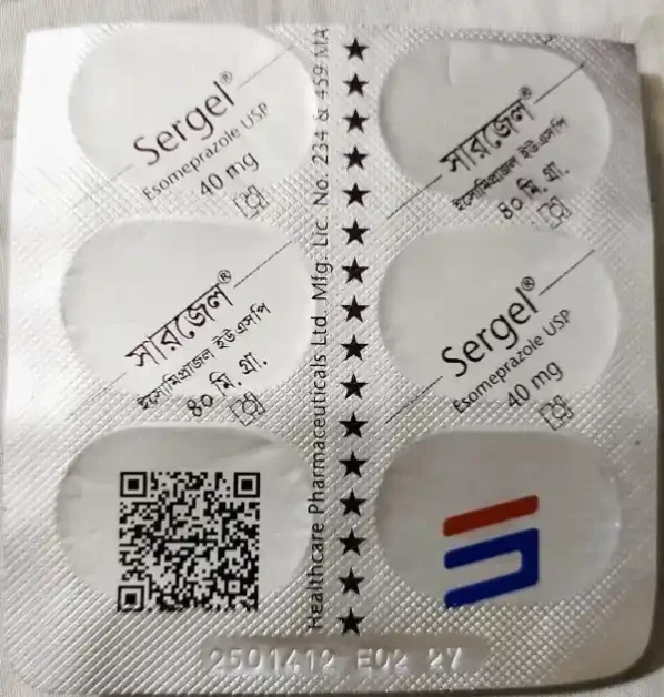 Sergel Esomeprazole 40 mg blister - বাংলাদেশে সবচেয়ে বেশি বিক্রি হওয়া ওষুধ ২০২৫