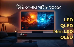 টিভি কেনার গাইড ২০২৬: LED, QLED, Mini LED ও OLED – বাংলাদেশের জন্য সম্পূর্ণ পরামর্শ টিভি কেনার গাইড: LED, QLED, Mini LED ও OLED টিভির তুলনা