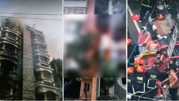 উত্তরার আবাসিক ভবনে ভয়াবহ আগুন